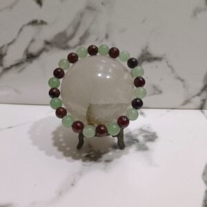 Gomed and Green Aventurine Gemstone Combo Bracelet